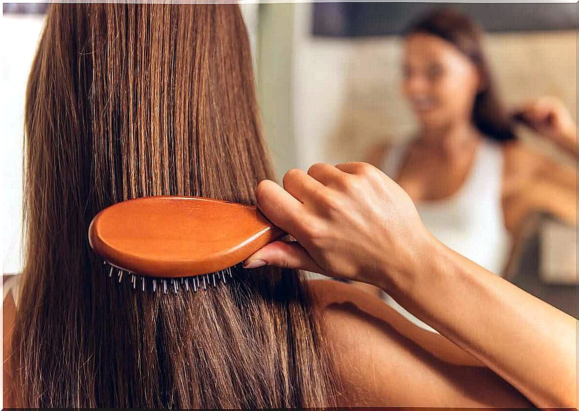 When you brush your hair, hair and microorganisms build up on it