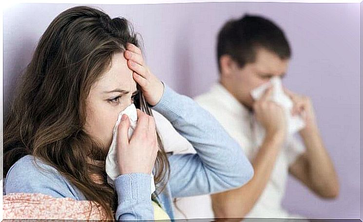 Man and woman use coriander to treat flu