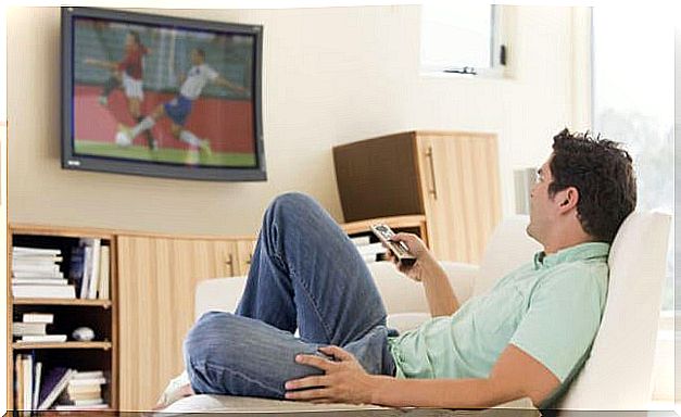 Man watches tv