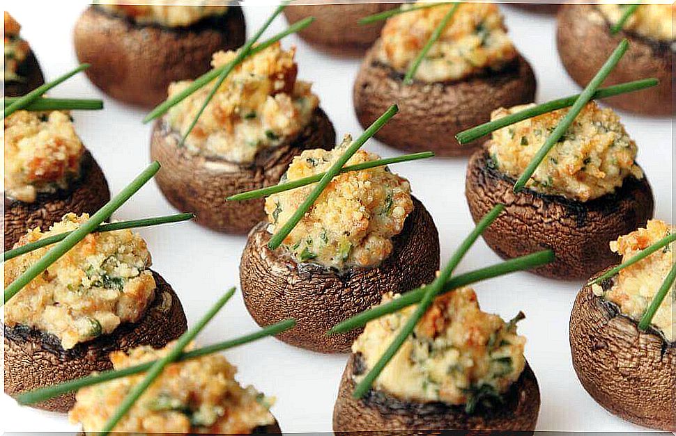 Stuffed mushrooms with a creamy filling