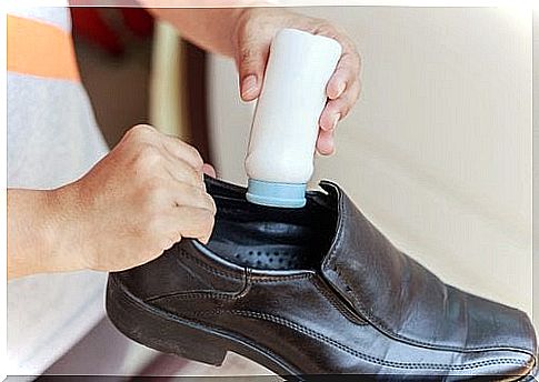 Talcum powder for the shoes