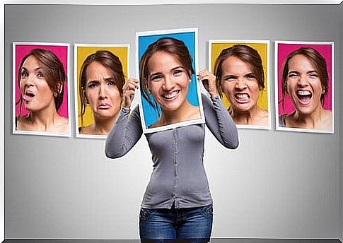 Woman with different facial expressions