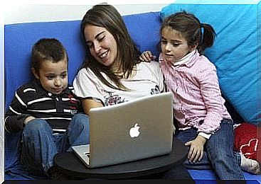 Children with computer